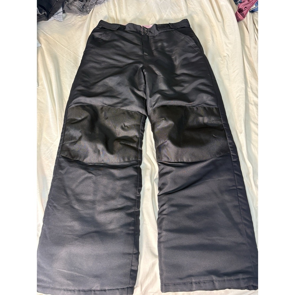 Falls Creek Girls XL 14/16 Black Nylon Insulated Snow Pants Adjustable Waist